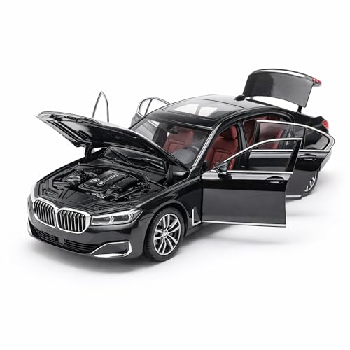 Image of BMW 7 Series 1:24 Scale Die Cast Metal Car - Pull Back Luxury Sedan with Openable Doors, Hood & Trunk, Panoramic Sunroof, Lights & Sound, Collectible Showpiece for Kids 6+ & Car Enthusiasts