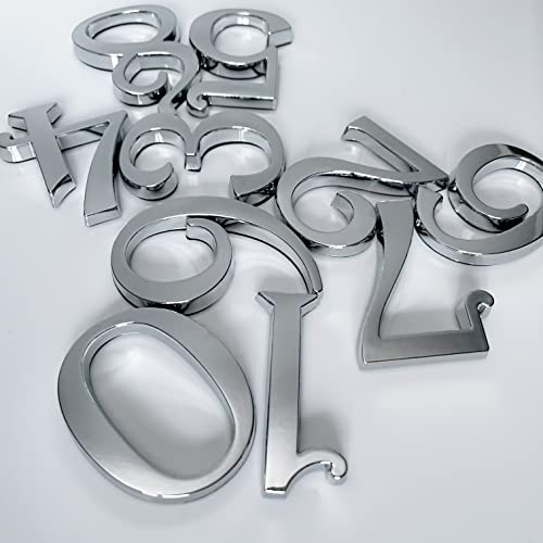 Self Stick 2 Inch Mailbox Numbers, 3D Door Address Number Stickers For Aprtment Office Home Room Or Outside Business Decorative Project (2" - Set Of 20, Silver) #TOP2