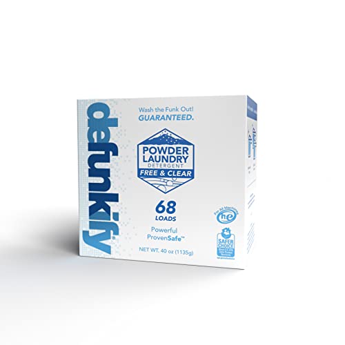 Defunkify Powder Laundry Detergent, Free & Clear - Epa Safer Choice Certified - For Activewear & All Laundry - 136 Loads (2 X 68 Load Boxes) #TOP3