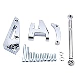 GSKMOTOR Small Block Chevy with Short Water Pump Chrome Alternator Bracket Kit SBC SWP