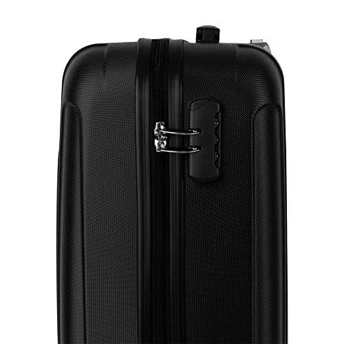 Mala de Viagem Para Bordo Rodas Dupla e Cadeado Acoplado - 10kg Tam P Cor:Preto 8001