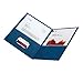 Office Depot® Brand Leatherette Twin-Pocket Portfolios, Dark Blue, Pack of 25
