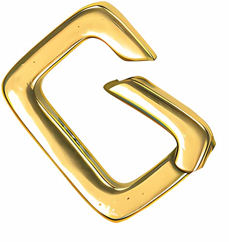 uGems 14K GP Sterling Silver Rectangle Spring Carabiner Push Gate Hinged Clasp 1-Micron Gold Plated OD: 12mm ID: 8mm #sx-212v