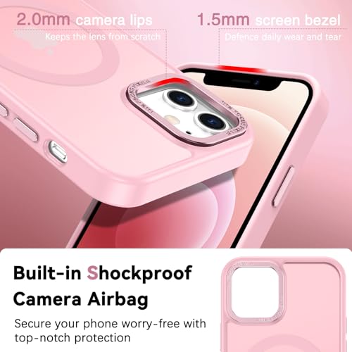 Coque iPhone 12 Pro antichoc rose compatible MagSafe protection militaire