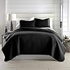 Southshore Fine Living, Inc. Quilts Queen Size Sets, Full Quilt Bedding Set, Pet Hair Resistant Bedding Coverlet Queen Size, Full Size Quilt, Microfiber Comforter with 2 Pillow Shams, Black Quilts