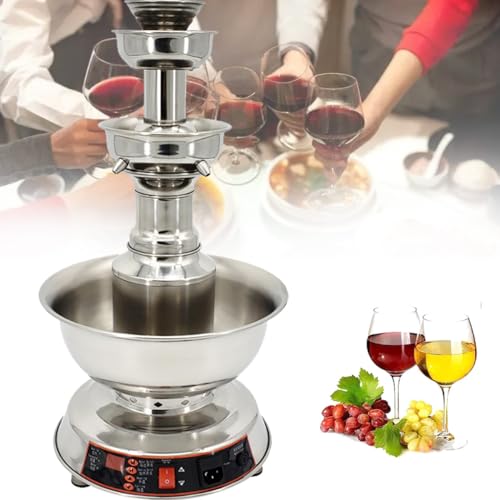Image of JXQKJ Party Beverage Fountain, Juice Fountain,3-Tier Juice and Wine Fountain,3-Tier Party Drink Dispenser,Suitable for Water, Juice Wine, Champagne, 20240517