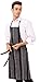 Chef Works Unisex Striped Bib Apron, Blk W/ Wht & Red, One Size