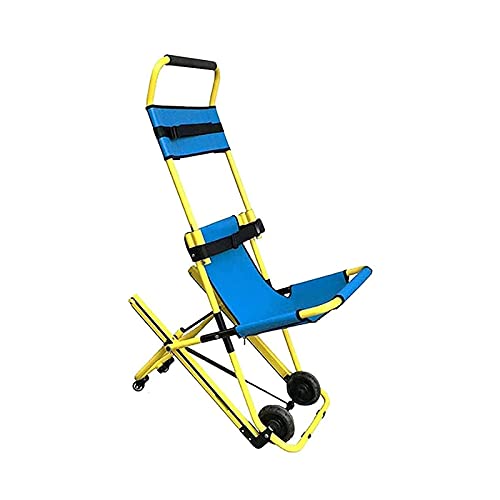 PNAJFUEL Sillas de Ruedas Plegable Portátil Camilla Médica Silla de la Escalera de Elevación, Ambude Bomberos de Evacuación Médica Silla de la Escalera de Elevación/Yellow+Blue