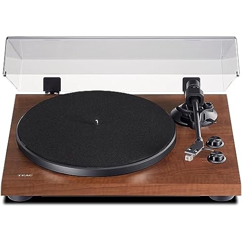 TEAC TN-280BT-A3 Bluetooth Wireless Turntable, Walnut Cover