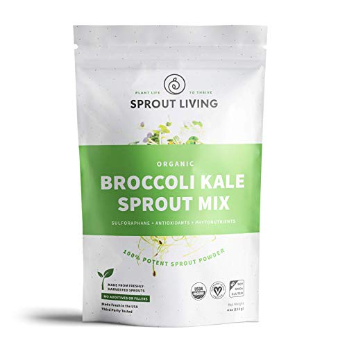 Sprout Living Broccoli and Kale Organic Sprout Mix, Freeze Dried Superfood Greens Powder