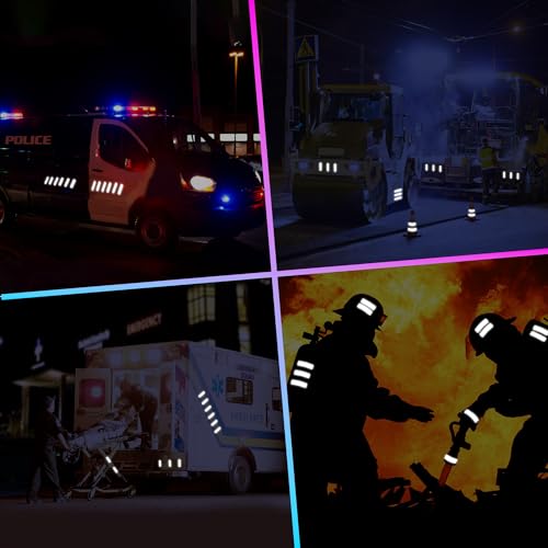 Image of LOOM Reflective Stickers for Helmet | 6pcs Prism Gray | Similar to 3M Reflective Tape | Bike Reflectors for Night Riding, Mailbox reflectors | Waterproof hi vis Decals for Car, Trailer