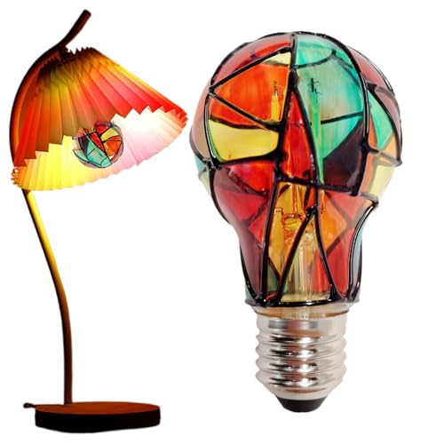 Generisch Bombilla LED de cristal de colores, 4 W, casquillo E26, decoración navideña, colorida, fiesta, armario, tienda, árbol, ventana, dormitorio