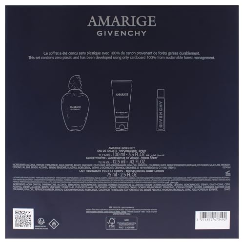 Image of Amarige by Givenchy for Women - 3 Pc Gift Set 3.3oz Amarige EDT Spray, 0.42oz Amarige EDT Spray Vial (Mini), 2.5oz Body lotion