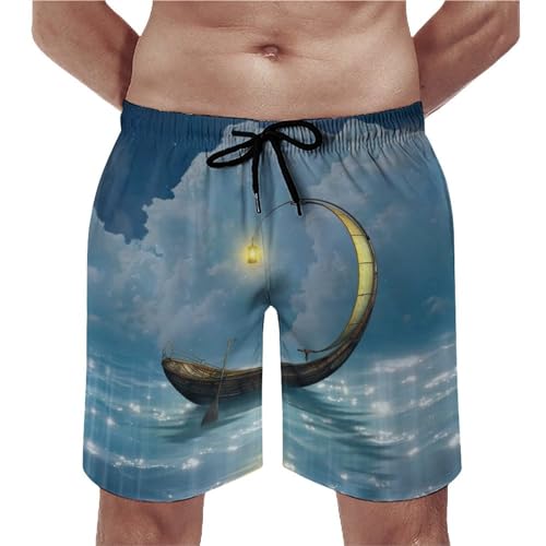 Swim trunk avec poches et cordon pour homme maillot de bain imprimé mer taille S