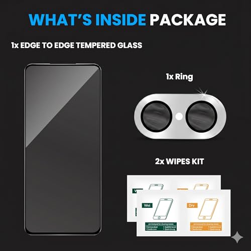 Image of FIRST MART Tempered Glass for Oneplus Nord CE 5 5G with Silver Camera Ring Guard & Installation Kit | HD Clear Edge-to-Edge Screen Protector, Scratch Resistant, Case-Friendly | Pack of 1