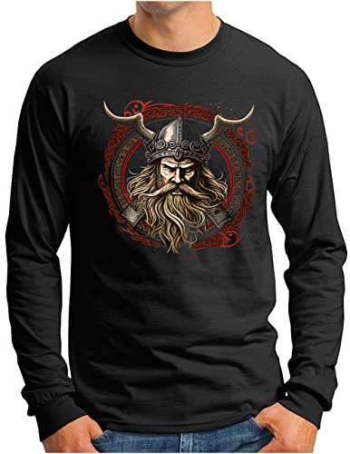 T-shirt viking manches longues homme OM3 runes nordiques Odin Berserker grande taille S-4XL