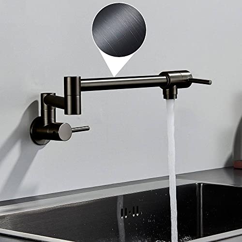 Robinet mural noir orientable pour cuisine et salle de bain C2
