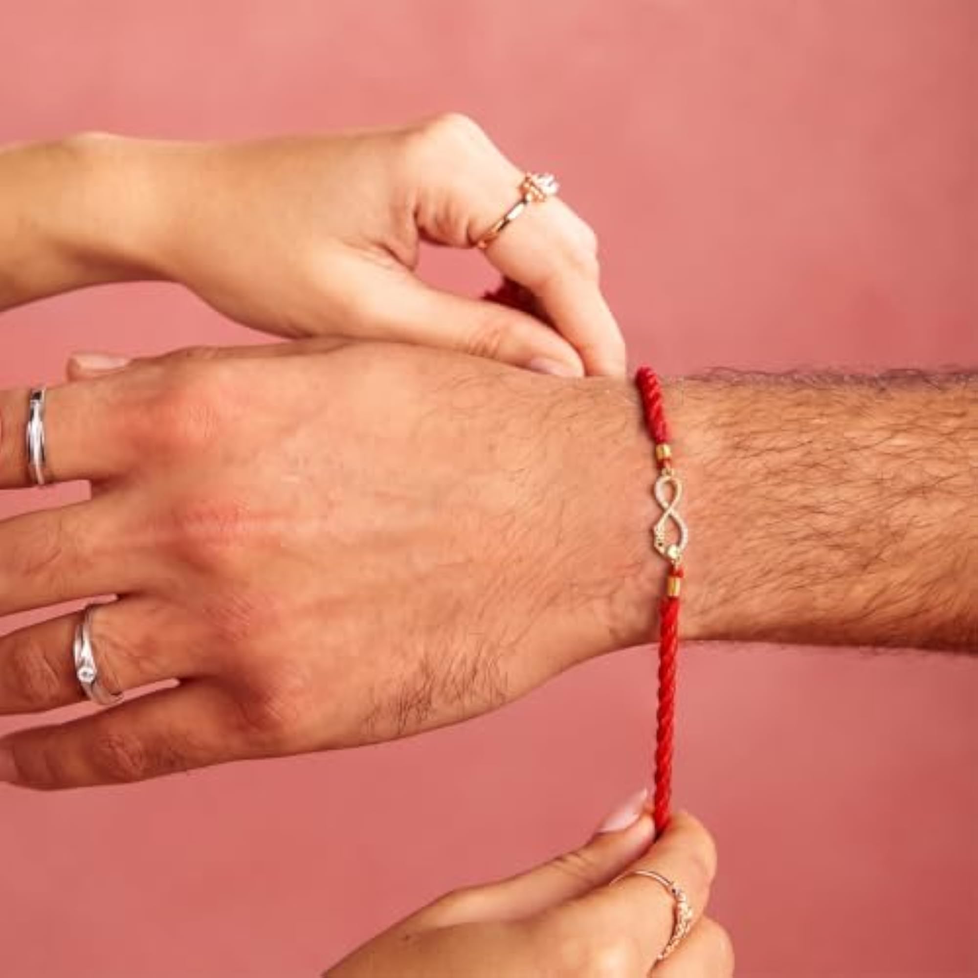 925 Pure Silver Infinity Bro Plated Rakhi for Brother