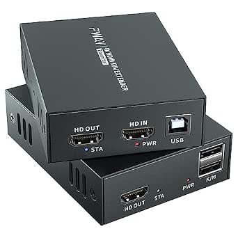 4K 60Hz HDMI KVM Extender over Cat6/Cat7, 196 ft, with HDMI Loop Out