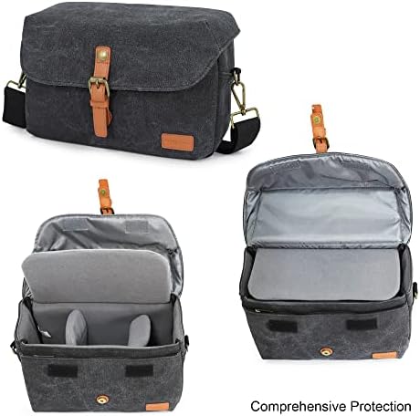 Baxxtar Louis II Canvas SLR DSLR Camera Case Medium Size with Rain Cover