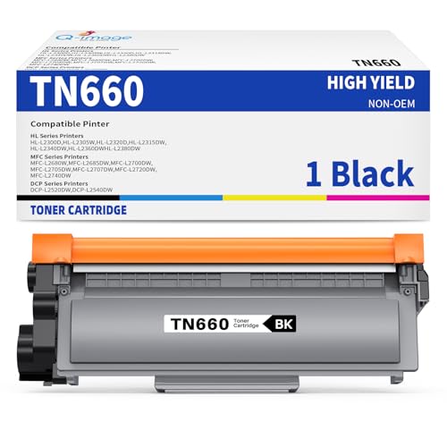 Cartouche TN660 compatible Brother par Q-image pour imprimante HL-L2300D MFC-L2700DW - Noir