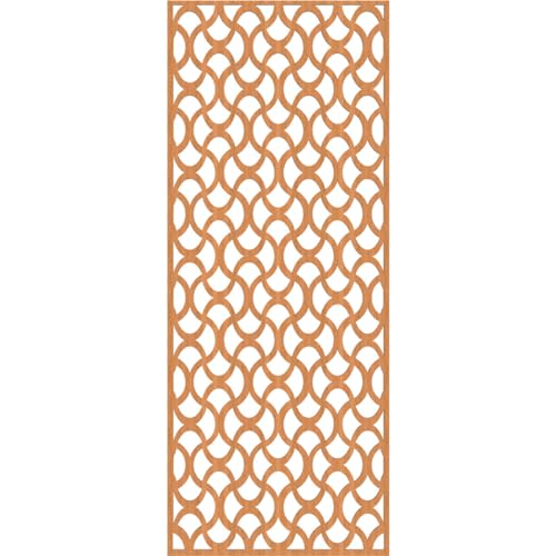 Image of 25 3 /8 inchW x 64 3 /8 inchH x 1 /4 inchT Resort Decorative Fretwork Wood Wall Panels, Cherry