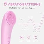 PRITECH Silicone Face Scrubber, Rechargeable Facial Cleansing Brush with Heat Massage End, Vibrating Exfoliating Face Scrubber for Women and Men, Waterproof Facial Brush for Deep Cleansing (Pink) - Image 4