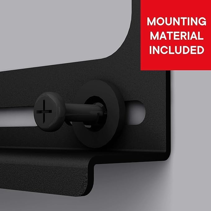 Close-up of a screw and washer, indicating mounting material is included.