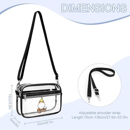 Naughty Cockatiel Clear Purse Messenger Bag Crossbody Bags with Adjustable Shoulder Strap Front Pocket2