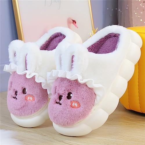 YILANLAN Bunny Slippers for Women Cute Cozy Animal Rabbit Slippers Fuzzy Warm Winter Cotton slipper Indoor House Slippers2