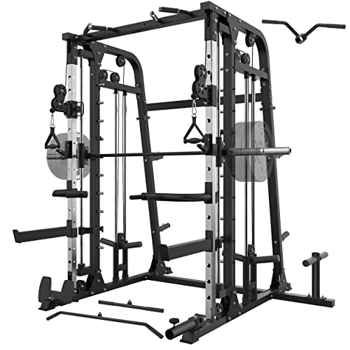 Major Lutie Smith Machine, Sml09 1800Lbs Power Cage With Weight Bar And Two Lat Pull-Down Systems And Cable Crossover Machine, More Training Attachment #TOP3