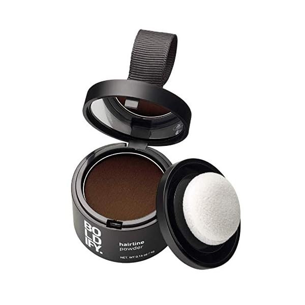 BOLDIFY-Hairline-Powder-Medium-Brown-Instant-Stain-Proof-48-Hour-Formula-Locks-On-for-Full-Body-Hair-Beard-Root-Touchup-Hair-Loss-Powder-Spray-for-Thinning-Bald-Spots-Gray-Root-Line BOLDIFY Hairline Powder - Root Touch Up & Hair Loss Cover Up, Instant Gray Coverage 48-Hour Stain-Proof Hair Color Powder for Women & Men, Hair Fibers and Hair Topper Alternative (Medium Brown)