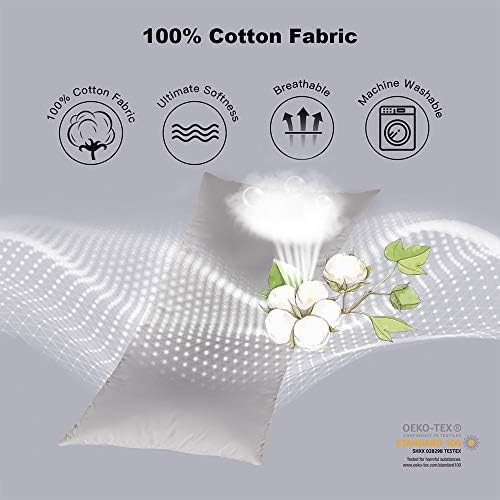 Amazon Brand - Umi Goose Feather Pillow 2 Pack, 48 x 74CM100% Cotton Fabric (Medium Firm- Grey)