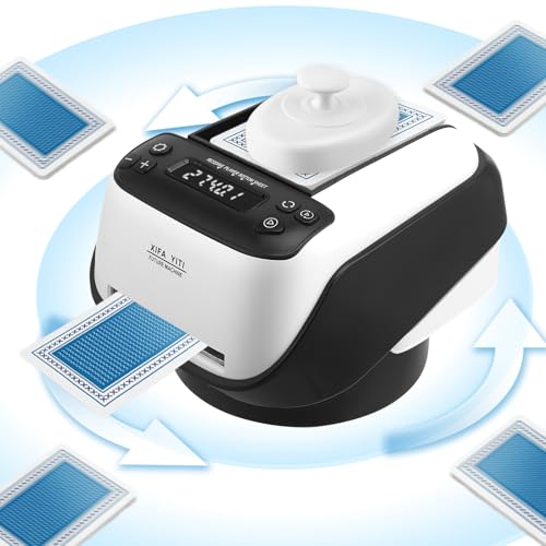 Delousiber Automatic Card Dealer 360 Rotating Automatic Card Dealing Sending Machine for up to 8 Players Rechargeable C ard Issuing Machine for Poker UNO Blackjack Texas Holdem