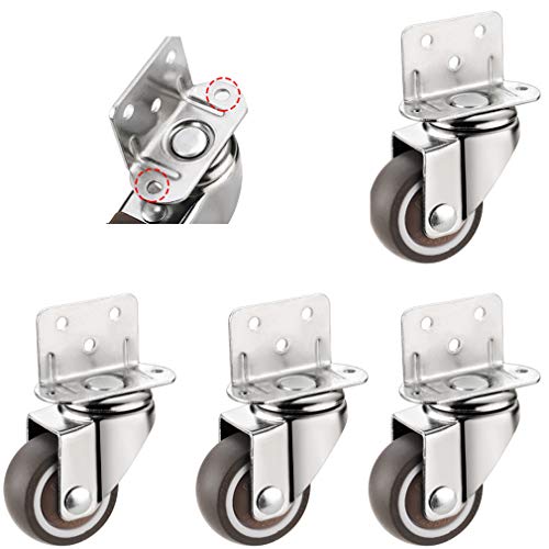Roulettes de meubles pivotantes 360 degrés en caoutchouc souple (lot de 4)