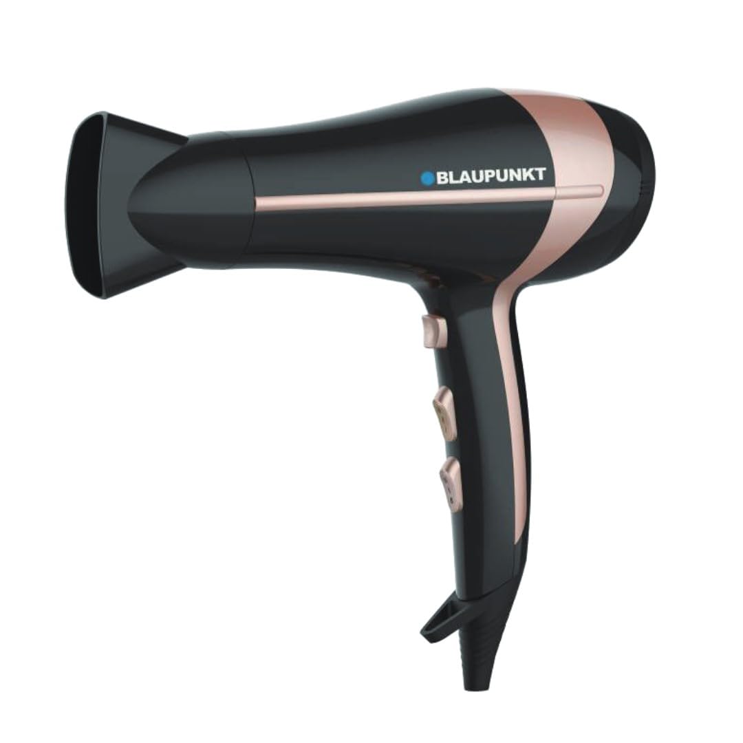 BLAUPUNKTHair Dryer 2000W – Ionic Function, 3 Heat & 2 Speed Settings, Cool Shot, Diffuser & Concentrator Attachments, Lightweight Design, Fast Drying, Frizz Control, 2-Year Warranty – SDL425BK