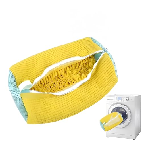 Bolsa de lavado zapatos algodón 1/2 piezas, fibras esponjosas, fácil quitar la suciedad, antideformación, organizador ropa y(1PC)