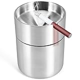 Typ: tragbar Jevina Aschenbecher mit Deckel,Edelstahl Auto Aschenbecher Rauchfreien Auto Zigarette Aschenbecher Halter Kreative Winddicht Geschhftsgeschenk Auto Auto Mit Deckel Aschenbecher