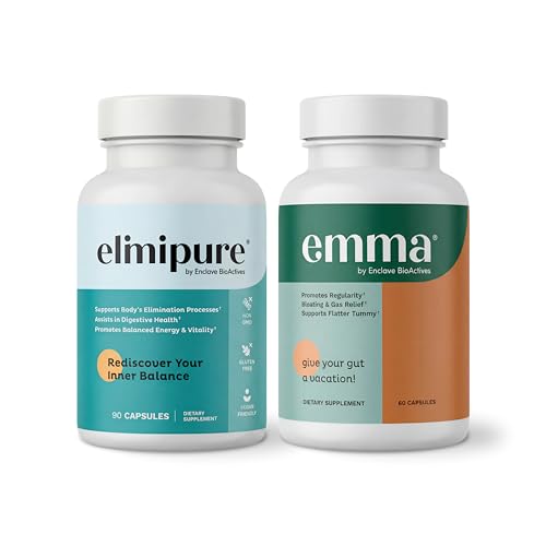 Emma Gut Health & Elimipure Cleanse Bundle – Complete Digestive Detox Bundle for Bloating, Metabolism, and Microbiome Support - Leaky Gut Repair, Colon Cleanse & IBS Relief