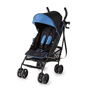 Summer 3Dlite+ Convenience Stroller, Blue/Matte Black – Lightweight Umbrella Stroller with Oversized Canopy, Extra-Large…