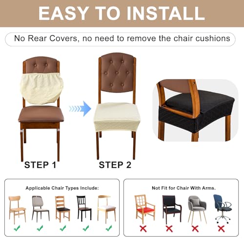 Image of Genina Waterproof Seat Covers for Dining Room Chair Covers,No Rear Covers