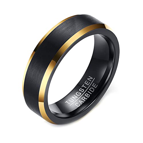 Bague homme tungstène 6mm mat or noir : une alliance d'une élégance durable