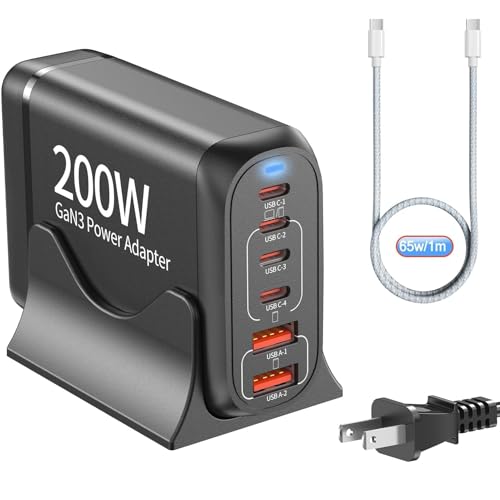 200 W USB C snellader (zwart, 200 W)