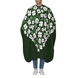 Woshuwo Delantal para corte de pelo, diseño de tréboles blancos con forma de corazón y diseño de San Patricio, para adultos