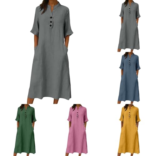 Robe longue femme ete grande taille legere avec poches