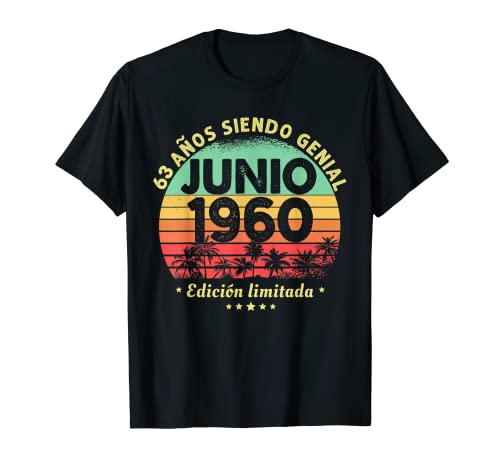 Hombre 63 Años Cumpleaños Regalo Hombre Junio 1960 Junio 63 Años Camiseta