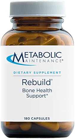 Metabolic Maintenance Rebuild - Bone Health Support Supplement with Calcium, Vitamins D + K2, Zinc, Magnesium Citrate + Trace Minerals, No Fillers (180 Capsules)