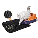 ✅ 【Fácil de usar】: Solo necesita colocar la alfombra de arena delante o debajo de la caja de arena. Cuando el gato sale de la caja de arena, la arena caerá sobre la alfombra. Solo necesitas verter la arena por la abertura.