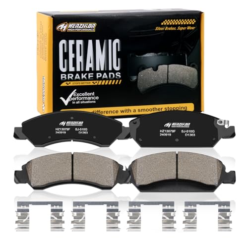 Brake Squealing Noise - 2020-2021 Chevrolet Silverado & GMC Sierra 2500HD/3500HD 10 Ceramic Front Brake Pad Set Compatible with Cadillac Escalade/ESV/EXT/XTS;For Chevrolet Avalanche/Silverado/Express/Suburban/Suburban 1500/ Tahoe;For GMC Savana/Sierra/Yukon (D1363)