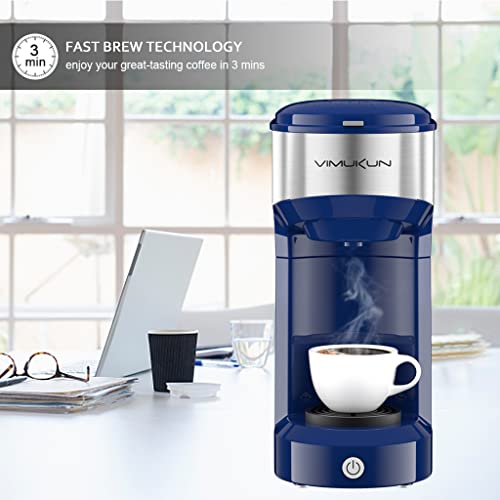 Vimukun Single Serve Coffee Maker Brewer For K-Cup Cup Capsule And Ground Coffee, Makers With 6 To 14Oz Reservoir, Small Size (Blue) #TOP5